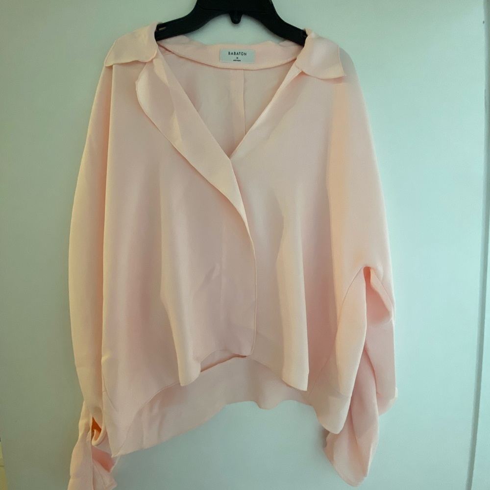 Aritzia Babton Light Pink Long Sleeve Top